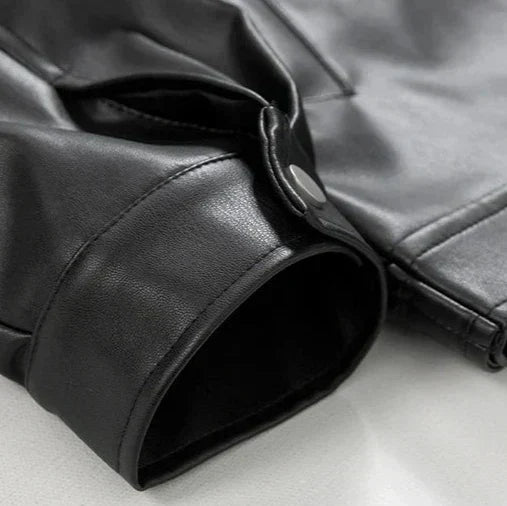 Men's Oversized Faux Leather Bomber Jacket — Streetwear Fit