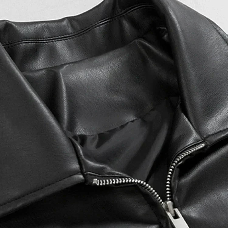 Men's Oversized Faux Leather Bomber Jacket — Streetwear Fit