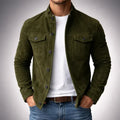 Men's Genuine Suede Field Jacket — Button-Up