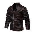 Men's Faux Leather Biker Jacket — Structured Shoulder